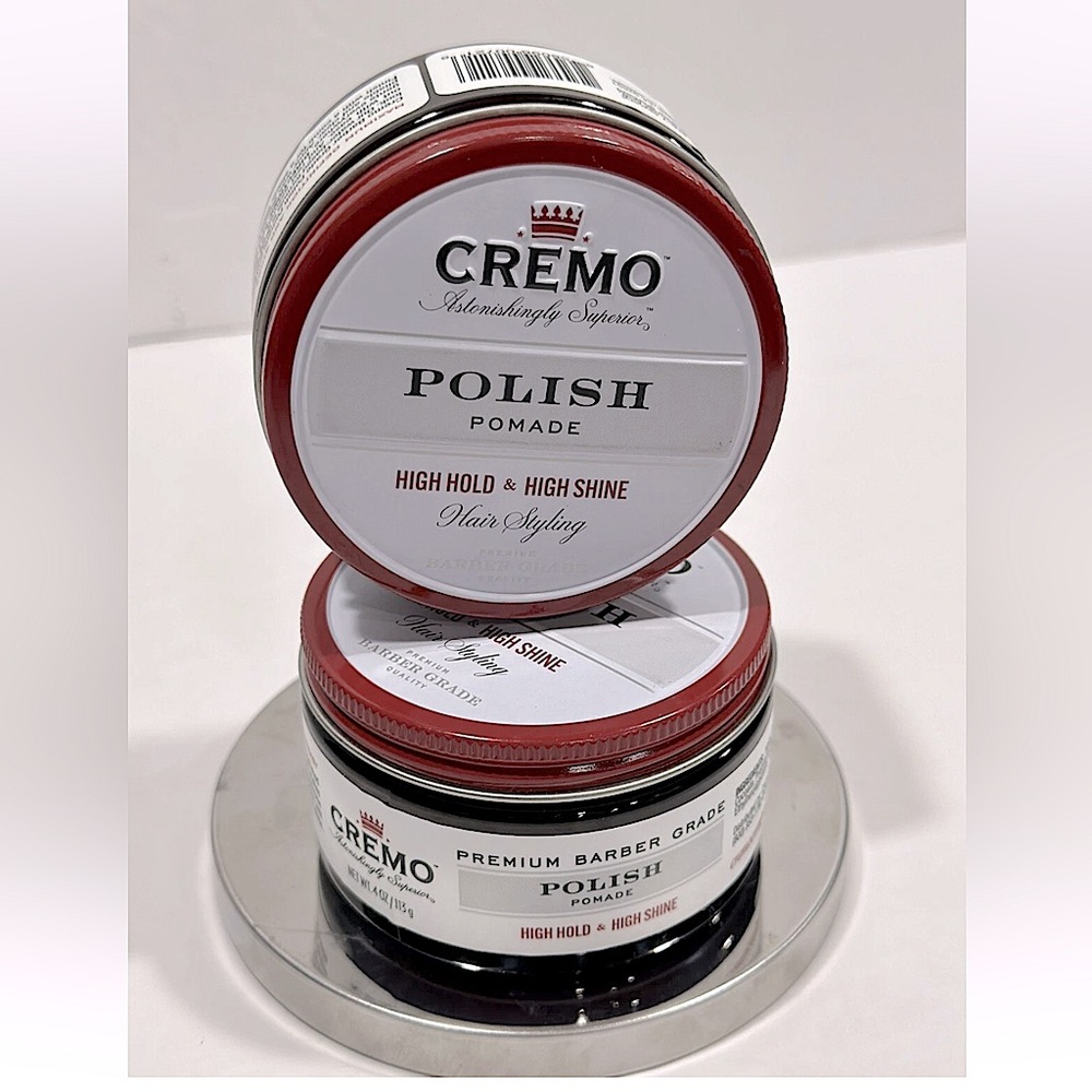 Cremo Barber Grade Polish Pomade High Hold /  Shine Hair Styling 4oz.